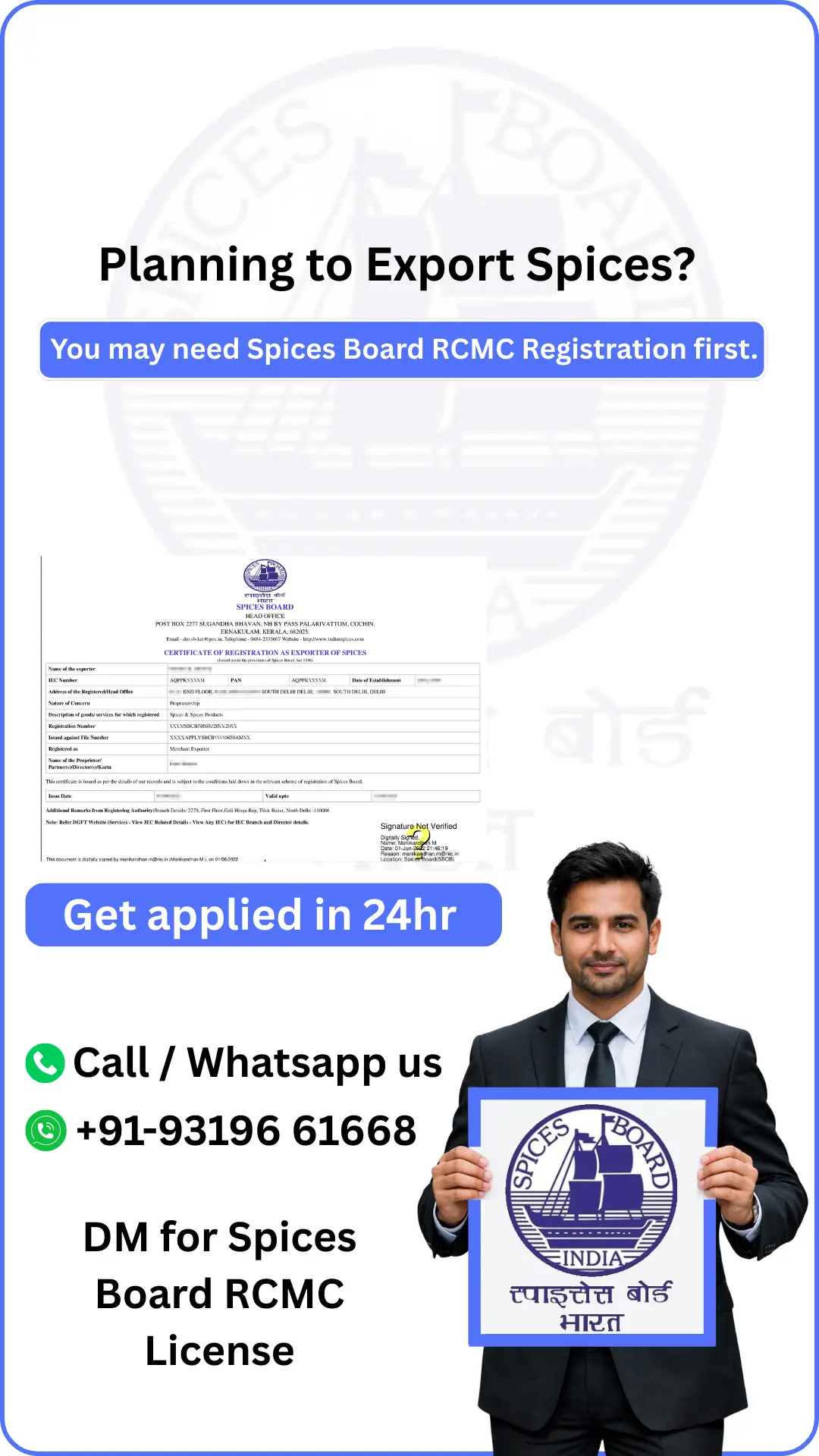 Spices Board (RCMC) Registration